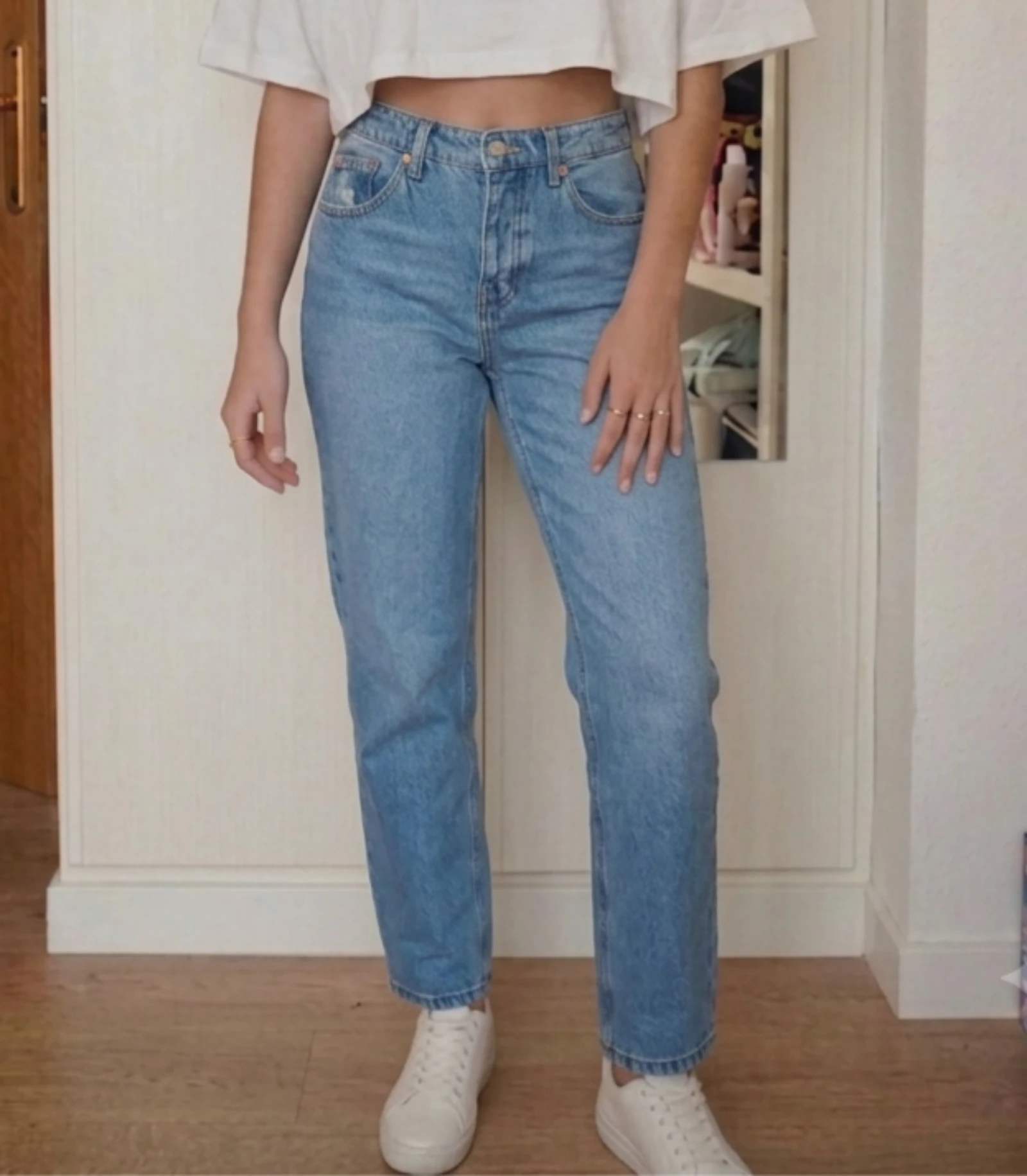 Calça jeans feminina reta solta Lefties Tamanho M/38 – photo 2